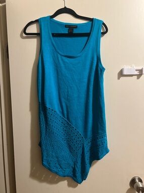 Grace Elements Turquoise Eyelet Hem Sleeveless Tank